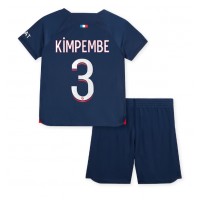 Camisa de Futebol Paris Saint-Germain Presnel Kimpembe #3 Equipamento Principal Infantil 2023-24 Manga Curta (+ Calças curtas)